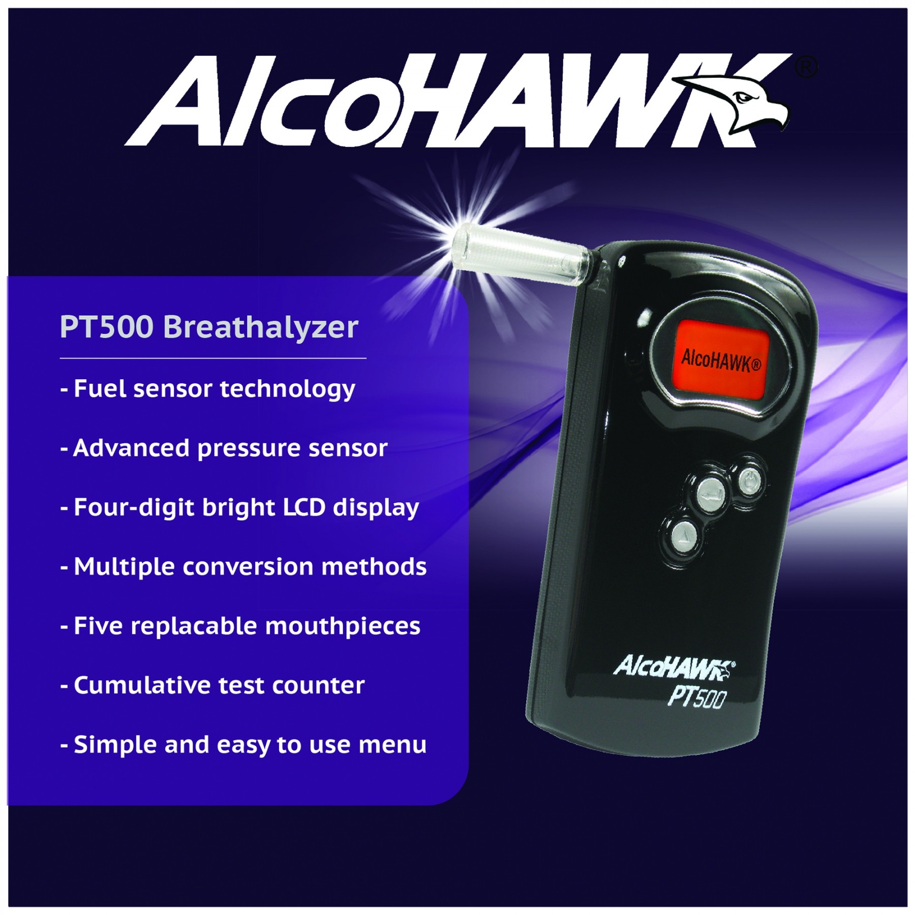 Alcohawk PT500 FuelCell Breathalyzer AlcoHAWK Breathalyzers