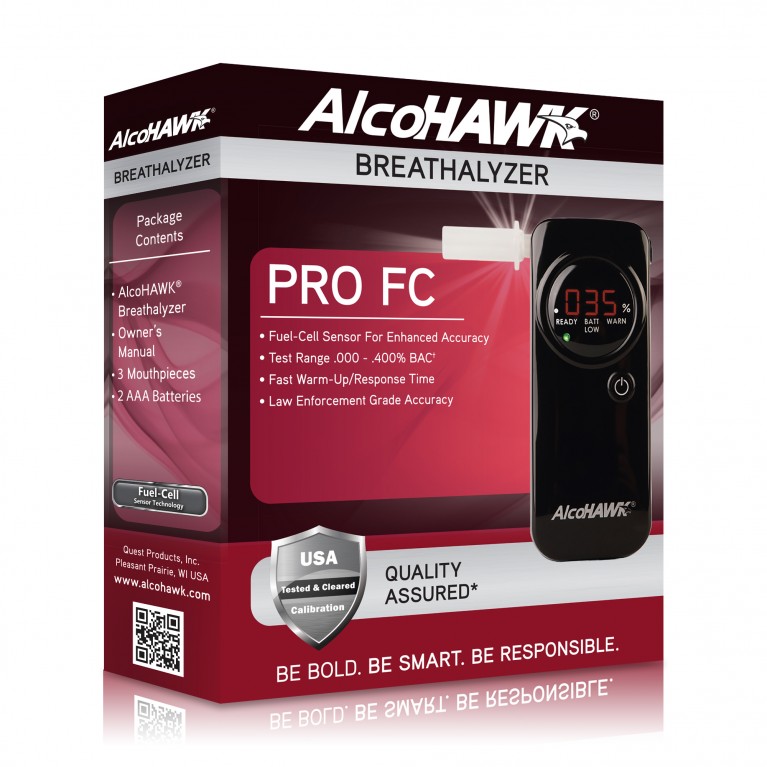 AlcoHAWK PRO FC Fuel-Cell Breathalyzer, Digital Breath Alcohol Tester