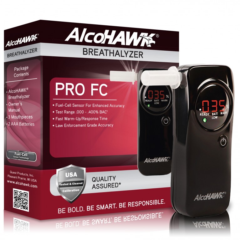 AlcoHAWK PRO FC Fuel-Cell Breathalyzer, Digital Breath Alcohol Tester