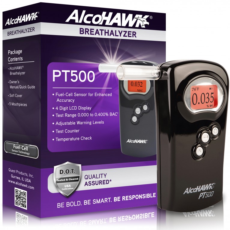 AlcoHAWK PT500 Fuel-Cell Breathalyzer, Digital Breath Alcohol Tester