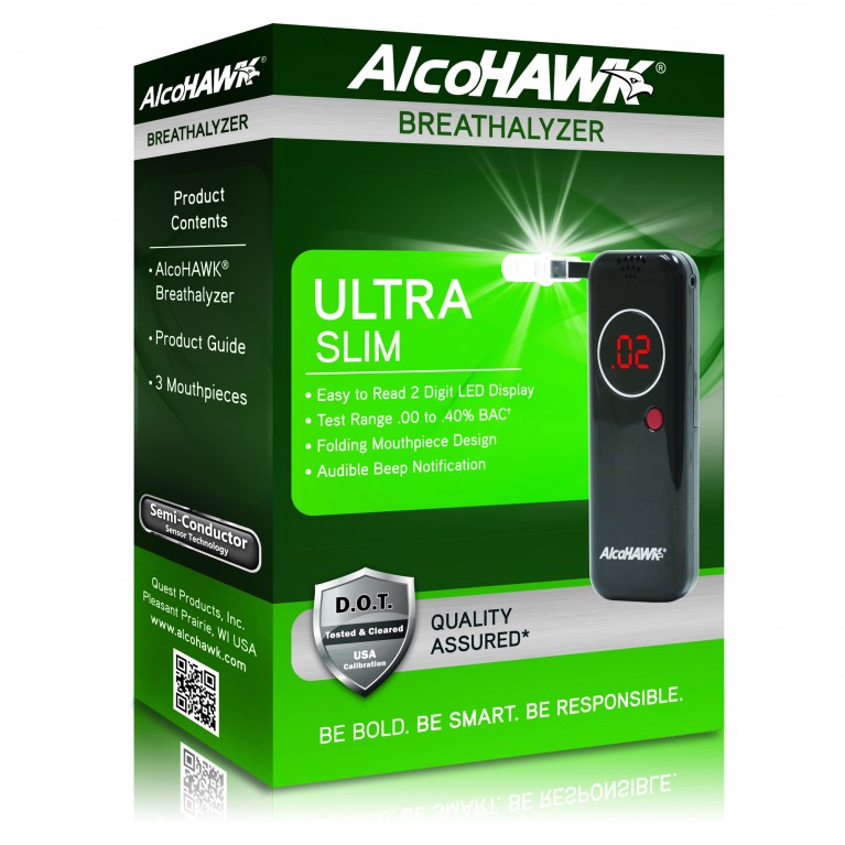 AlcoHAWK Ultra Slim Breathalyzer Digital Breath Alcohol Tester
