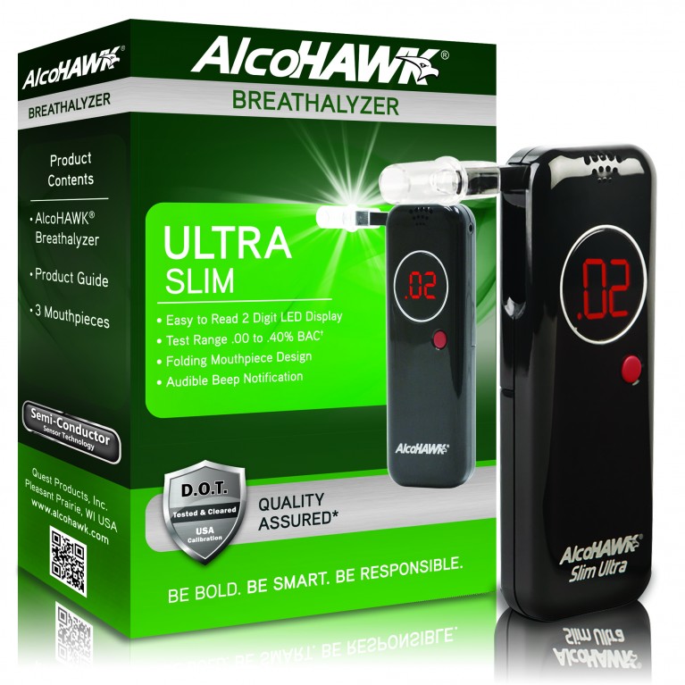 AlcoHAWK Ultra Slim Breathalyzer Digital Breath Alcohol Tester