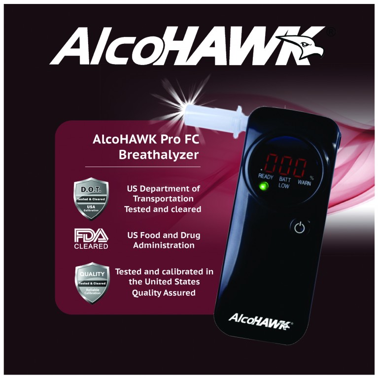 AlcoHAWK PRO FC Fuel-Cell Breathalyzer, Digital Breath Alcohol Tester